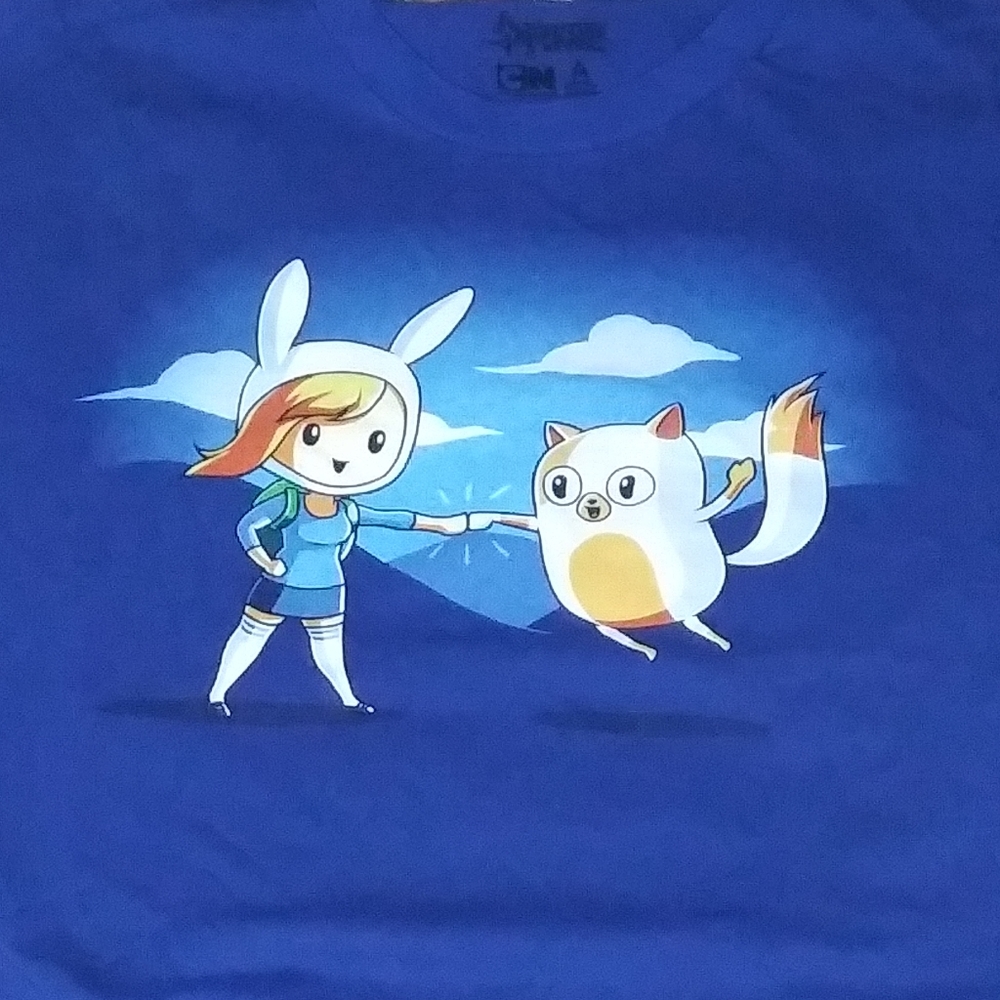 Blue Adventure Time t-shirt size medium.